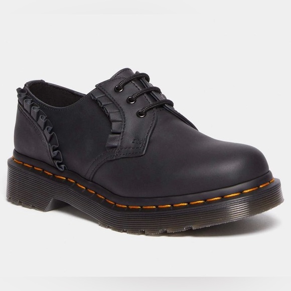 Martens Women's Frill Napa Black Leather 1461 Oxford Eye
